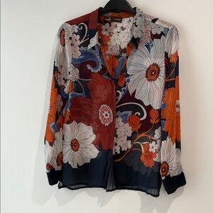 crosby. Women's Floral Sheer Top - Multicolor